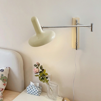 1 Light Modern SImple Shape Metal Wall Light Sconce in White for Living Room