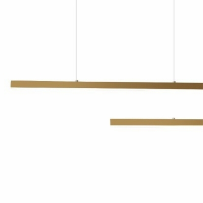 Modern Line Shape 1 Light Metal Island Chandelier Lights in Gold for Living Room
