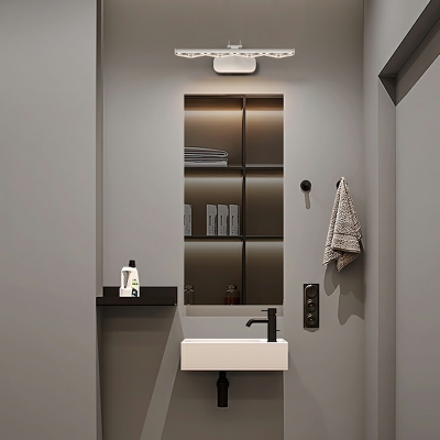 Modern Style Line Shape Metal Flush Mount Wall Sconce for Washroom