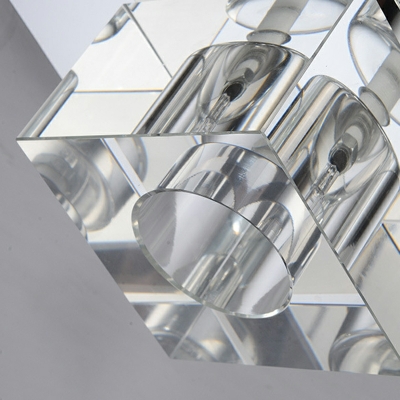 Square Modern Flush Mount Ceiling Light Fixture Crystal for Aisle