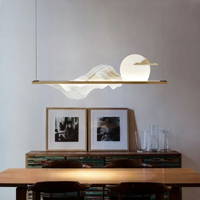 Waves Modern Chandelier Lighting Fixtures Metal for Living Room