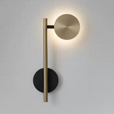 Cylinder Modern Wall Sconce Lights Gold Metal 1 Light for Bed Room