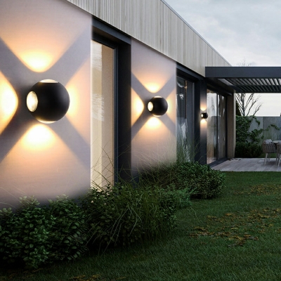 Globe Modern Outdoor Wall Mounted Reading Lights Metal in Black