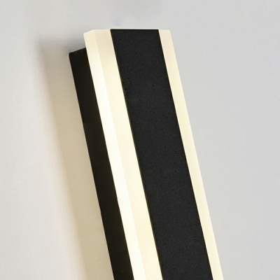 Linear Modern Metal Vanity Wall Light Fixtures Black for Shower room