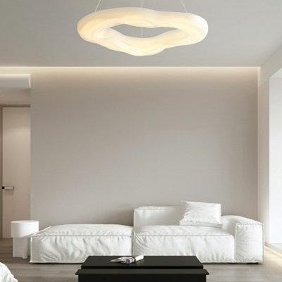 Modern Style Unique Shape Plastic Flush Ceiling Light in White for Bedroom