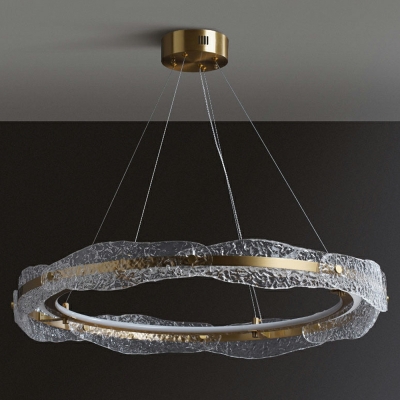 Ring Clear Glass Chandelier Pendant Light Modern for Living Room