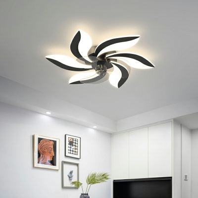 Contemporary Style Unique Shape LED Ceiling Fan Lighting for Living Room