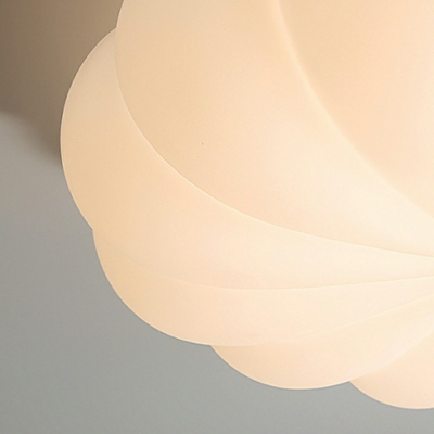 Modern Style Pumpkin Shape Flush Ceiling Light in White for Bedroom