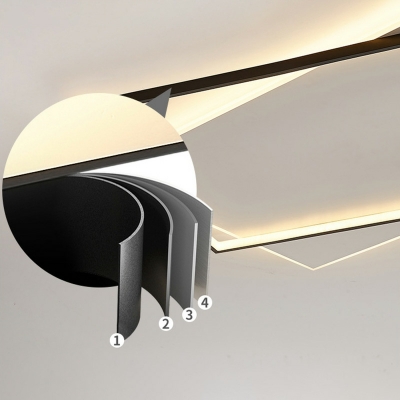 Simple Shape 2 Lights Metal Flush Ceiling Light Fixture for Dining Room