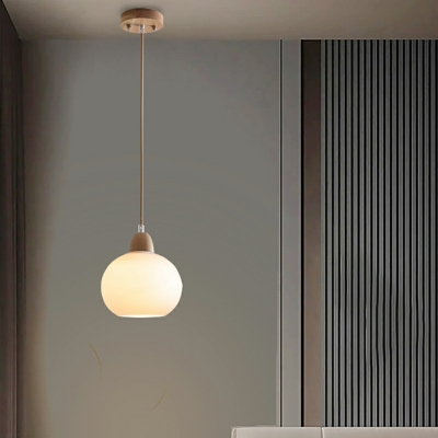 1 Light Modern Glass Simple Hanging Pendant Lights for Dining Room