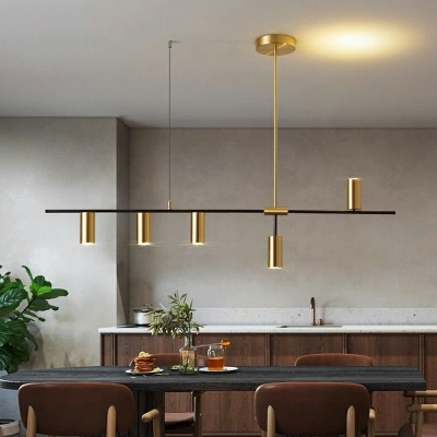 Contemporary Style Cylinder Shape Island Ceiling Light for Dining Room
