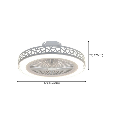 Contemporary Style Simple Round Shape LED Ceiling Fans Light for Living Room