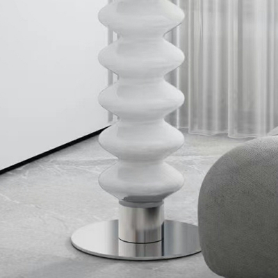 Contemporary Style Unique Shape Acrylic Floor Lamp in White for Bedroom