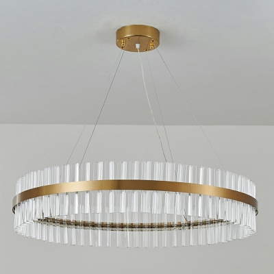 LED Nordic Light Luxury Crystal Chandelier Round Post-modern for Living Room