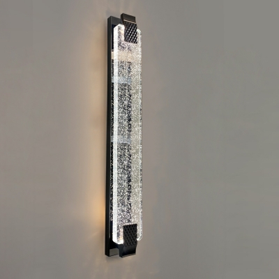 Modern Style Unique Shape Metal Wall Light Sconce in Black for Living Room