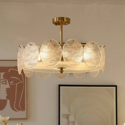 Panel Colonial Pendant Lighting Fixtures Clear Glass for Living Room