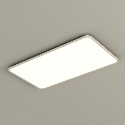 Simple Geometric Shape Flush Mount Light Fixture in White Acrylic Shade