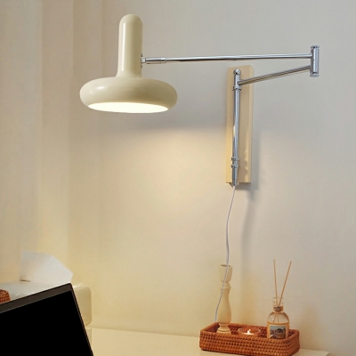 1 Light Modern SImple Shape Metal Wall Light Sconce in White for Living Room
