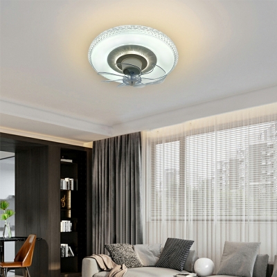 Contemporary Style Simple Shape Acrylic Ceiling Fan Lighting for Living Room