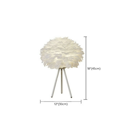 Contemporary Style Unique Shape Feather Table Lamp for Bedroom