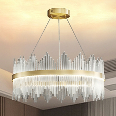 Contemporary Style Unique Shape Glass Chandelier Pendant Light for Living Room