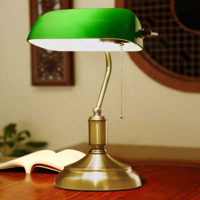 Contemporary Style Vintage Table Lamp with Glass Shade for Living Room