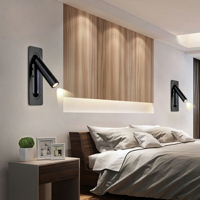 Cylinder Modern Wall Mounted Reading Lights Metal for Bed Room