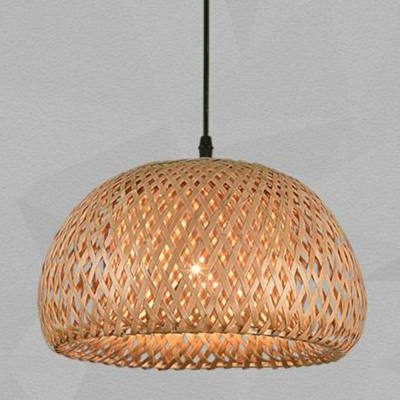 Modern Simple Shape 1 Light Bamboo Down Lighting Pendant for Dining Room