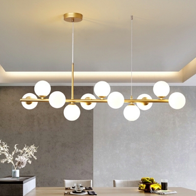 Modern Simple Spherality Glass Shade Strip Island Lamp for Living Room