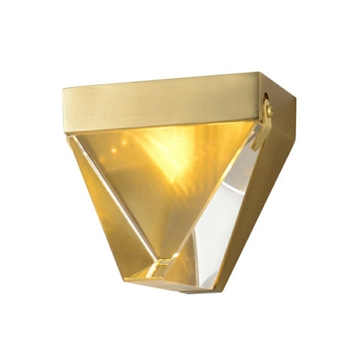 Multi-Faceted Crystal Wall Sconce Lighting Modern Gold for Living Room