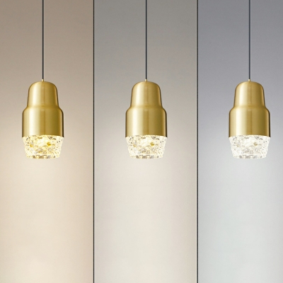 Cylinder Modern Pendant Lighting Fixtures Metallic for Living Room