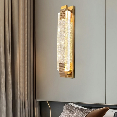 Rectangle Modern Wall Mounted Light Fixture Crystal for Living Room