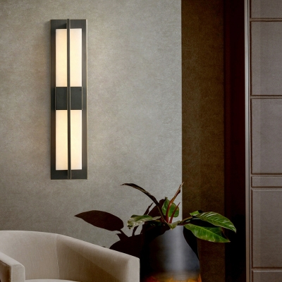 Rectangle Shade Modern Sconce Light Fixture Metal for Living Room