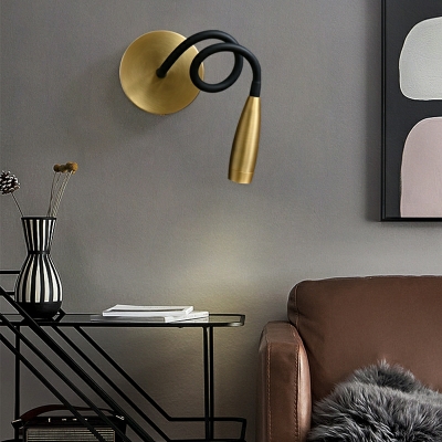 1 Light Modern SImple Shape Metal Wall Light Sconce for Living Room