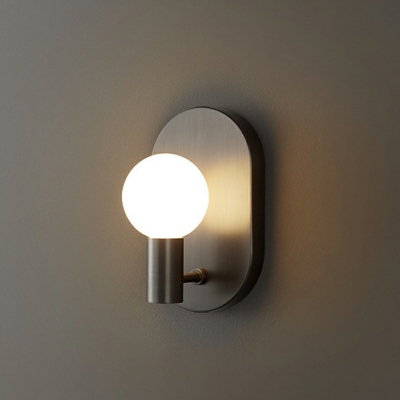 1 Light Oval Metal Regular Modern Indoor Wall Sconces without Shade for Bedromm