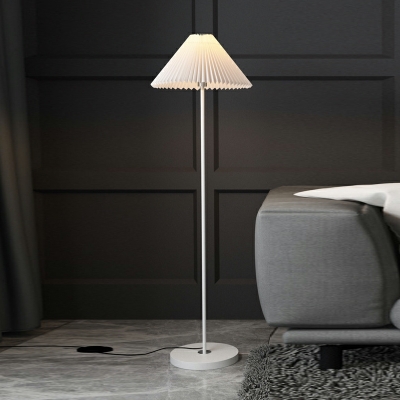 Contemporary Style Simple Cone Shape Fabric Floor Lamp for Living Room