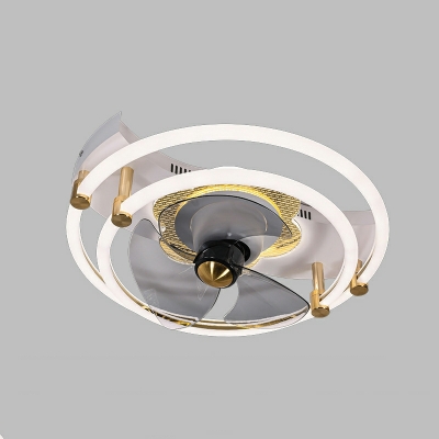 Creative Round Shape Acrylic Ceiling Fans Lighting for Living Room