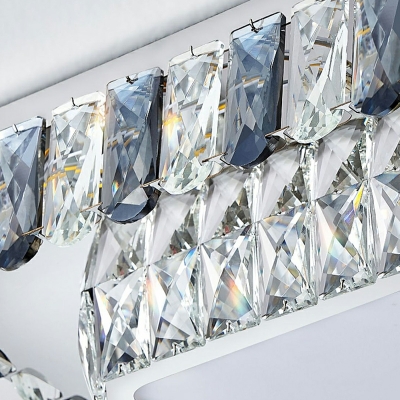 Gold Modern Flush Mount Ceiling Chandelier Crystal for Living Room