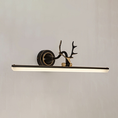 LED Nordic Modern Elk Printed Rectangle Full Copper Vanity Lights for Bathroom