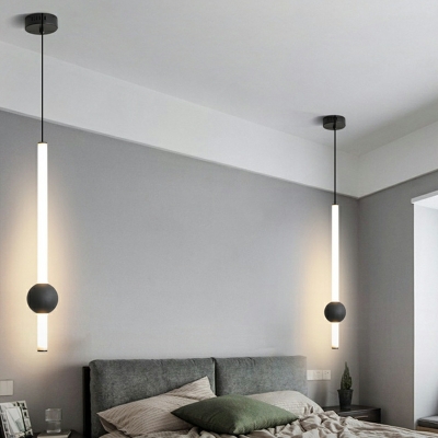 Long Strip Shape 1 Light Simple Hanging Pendant Light for Bedroom