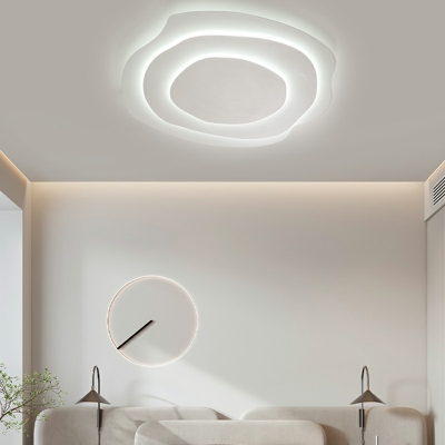 Modern Unique Shape Metal Flush Ceiling Light Fixture for Living Room
