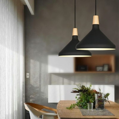 Tapered Modern Hanging Pendant Lights Metal 1 Light for Living Room