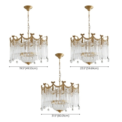 Contemporary Style Unique Shape Crystal Hanging Lamp Kit for Dining Room