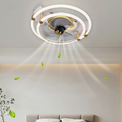 Creative Round Shape Acrylic Ceiling Fans Lighting for Living Room
