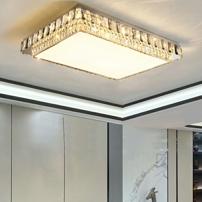 Gold Modern Flush Mount Ceiling Chandelier Crystal for Living Room
