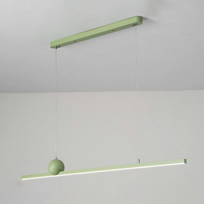 Modern Line Shape 1 Light Metal Island Chandelier Lights for Living Room