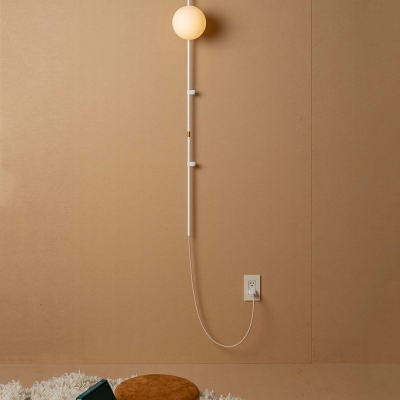 Pencil Arm Modern Wall Sconce Lighting Glass 1 Light for Living Room
