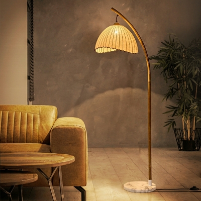 Contemporary Style Creative Bamboo Floor Lamp with Shade for Living Room