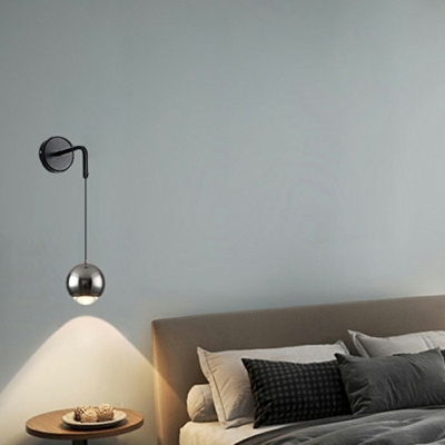 Globe Modern Metal Sconce Light Fixtures 1 Light for Bed Room