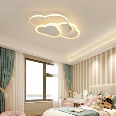 Modern Style Cloud Shape Metal Flush Ceiling Light for Living Room